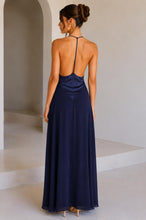 Load image into Gallery viewer, NEWEST ARRIVAL Navy Deep Plunge Halter Maxi Dress
