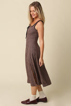 Load image into Gallery viewer, NEWEST ARRIVAL Brown Plaid Plaid Midi Dress
