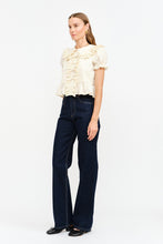 Load image into Gallery viewer, NEWEST ARRIVAL Cream Peter Pan Ruffle Peplum Blouse
