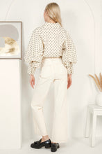 Load image into Gallery viewer, NEWEST ARRIVAL Off White/Black Polka Dot Blouse
