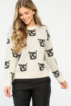 Load image into Gallery viewer, NEWEST ARRIVAL THML Cat Print Knit Sweater
