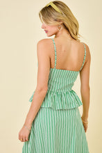 Load image into Gallery viewer, LAST ONE Green Striped Midi Skirt Set
