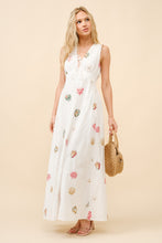 Load image into Gallery viewer, Off White Seashell Embroidered Maxi Dress
