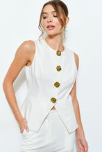 Load image into Gallery viewer, NEWEST ARRIVAL White Gold Button Front vest

