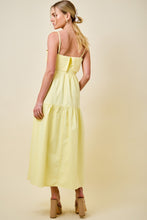 Load image into Gallery viewer, NEWEST ARRIVAL Lemon Yellow Overlay Bust Midi Dress
