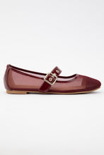 Load image into Gallery viewer, Burgundy Wine Buckle Ballet Flats
