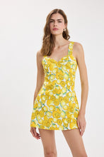 Load image into Gallery viewer, NEWEST ARRIVAL Mandarin Print Ruched Cami Mini Dress

