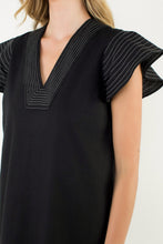 Load image into Gallery viewer, NEWEST ARRIVAL THML Black Flutter Sleeve Dress
