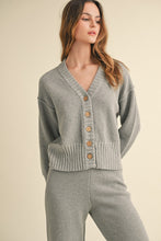 Load image into Gallery viewer, NEWEST ARRIVAL Heather Gray Knit Cardigan Lounge Set
