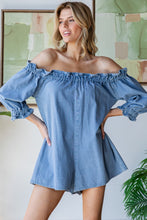 Load image into Gallery viewer, LAST ONE Denim Off Shoulder Relaxed Romper
