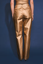 Load image into Gallery viewer, Gold Foil Strapless Bodysuit Pants Set

