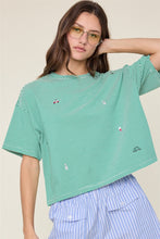 Load image into Gallery viewer, NEWEST ARRIVAL Green Striped Golf Icon Tee
