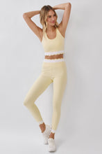 Load image into Gallery viewer, NEWEST ARRIVAL *PREORDER 6/26* Yellow Scallop Trim Crop Athletic Pants Set
