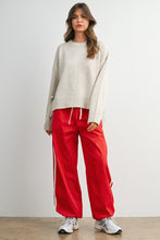 Load image into Gallery viewer, NEWEST ARRIVAL Red/White Striped Drawstring Cuffed Pants
