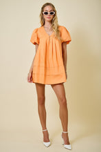 Load image into Gallery viewer, NEWEST ARRIVAL Apricot Orange Bubble Sleeve Mini Dress
