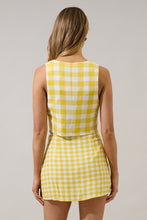 Load image into Gallery viewer, NEWEST ARRIVAL Yellow Gingham Mini Skirt Set

