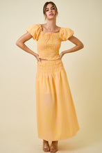 Load image into Gallery viewer, NEWEST ARRIVAL Pink/Yellow Gingham Smocked Maxi Skirt Set
