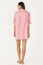Load image into Gallery viewer, NEWEST ARRIVAL Pink/Red Striped Shirt Dress
