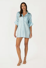 Load image into Gallery viewer, NEWEST ARRIVAL Blue/Pink Striped Shirt Dress
