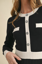 Load image into Gallery viewer, NEWEST ARRIVAL Baby Blue Contrast Detail Sweater Midi Dress
