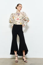 Load image into Gallery viewer, NEWEST ARRIVAL Cream Polka Dot Floral Sheer Puff Sleeve Blouse
