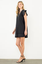 Load image into Gallery viewer, NEWEST ARRIVAL THML Black Flutter Sleeve Dress
