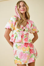 Load image into Gallery viewer, NEWEST ARRIVAL White Floral Eyelet Peplum Blouse
