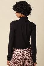 Load image into Gallery viewer, NEWEST ARRIVAL Black Front Split Long Sleeve Turtleneck
