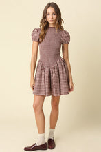 Load image into Gallery viewer, NEWEST ARRIVAL Burgundy Plaid Smocked Dress
