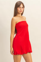Load image into Gallery viewer, NEWEST ARRIVAL Red Strapless Blouson Mini Dress
