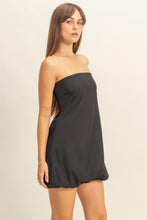 Load image into Gallery viewer, NEWEST ARRIVAL Black Strapless Blouson Mini Dress

