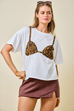 Load image into Gallery viewer, NEWEST ARRIVAL Animal Print Bralette Panel Oversized T-Shirt

