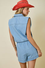 Load image into Gallery viewer, NEWEST ARRIVAL Light Denim Zipper Shorts Set
