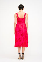 Load image into Gallery viewer, Red Seashell Embroidered Bustier Midi Dress
