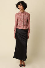 Load image into Gallery viewer, NEWEST ARRIVAL Red/Taupe Gingham Smocked Blouse
