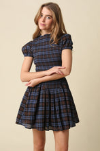 Load image into Gallery viewer, NEWEST ARRIVAL Blue/Brown Smocked Dress

