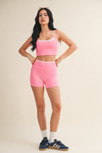 Load image into Gallery viewer, NEWEST ARRIVAL Pink Contrast Binding Athletic Shorts Set
