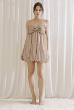 Load image into Gallery viewer, LAST ONE FINAL SALE Mauve/Silver Glitter Bubble Bow Dress
