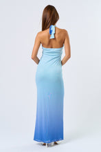 Load image into Gallery viewer, FINAL SALE Blue Ombre Halter Maxi Dress
