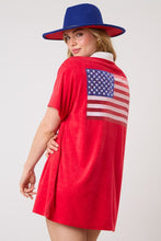 Load image into Gallery viewer, LAST ONE MEDIUM Red Terry Cloth American Flag Sequin Dress
