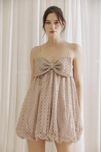 Load image into Gallery viewer, LAST ONE FINAL SALE Mauve/Silver Glitter Bubble Bow Dress
