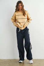 Load image into Gallery viewer, NEWEST ARRIVAL Navy/White Striped Drawstring Cuffed Jogger Pants
