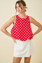 Load image into Gallery viewer, NEWEST ARRIVAL Red/White Polka Dot Bubble Blouse
