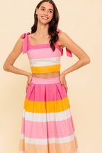 Load image into Gallery viewer, NEWEST ARRIVAL Pink/Orange Midi Skirt Set
