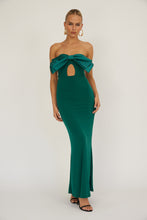 Load image into Gallery viewer, NEWEST ARRIVAL Hunter Green Front Bow Maxi Dress

