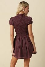 Load image into Gallery viewer, NEWEST ARRIVAL Burgundy Gingham Smocked Dress
