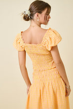 Load image into Gallery viewer, NEWEST ARRIVAL Pink/Yellow Gingham Smocked Maxi Skirt Set
