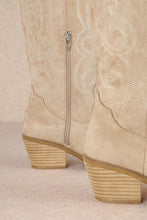 Load image into Gallery viewer, NEWEST ARRIVAL Light Beige Embroidered Western Boots
