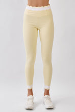 Load image into Gallery viewer, NEWEST ARRIVAL *PREORDER 6/26* Yellow Scallop Trim Crop Athletic Pants Set
