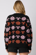 Load image into Gallery viewer, Black Pumpkin and Bow Cardigan
